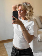 Corset-Seam Crop T-Shirt