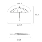 24-rib Long Handle Automatic Umbrella Long Handle Business Umbrella for Men Integrated Button Large Wind-Resistant Umbrella Para