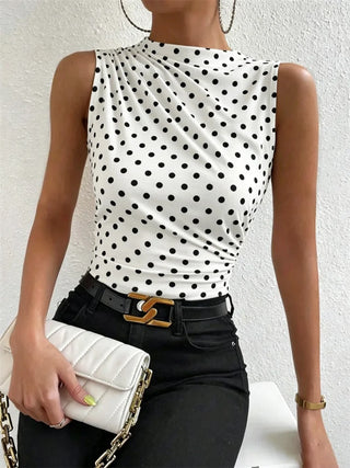 Ruched Mock-Neck Tank
