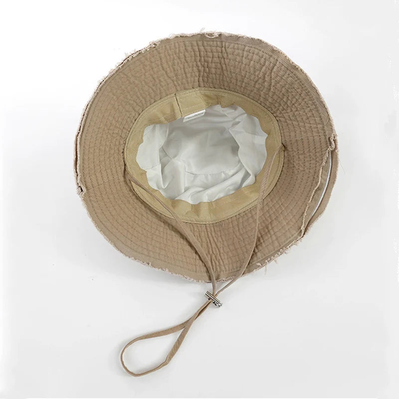 Tassel-Brim Cotton Bucket Hat
