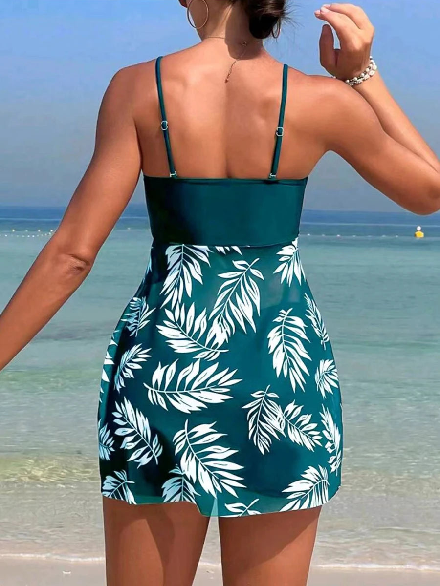 Coastal Swim Dress with Shorts