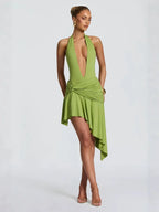 Cut-Out Halter Bodysuit & Mini Skirt Set