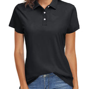 TACVASEN UPF 50+ Short Sleeve Golf Polos Shirts High Elastic Womens Sun Protection T-shirts Quick Dry Workout Tee Pullover Tops