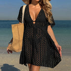 Long-Sleeve Wrap Cover-Up Dress