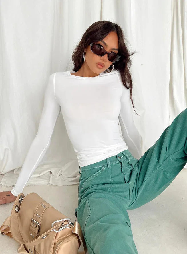 Essential Long-Sleeve Crop Tee