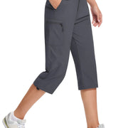 TACVASEN Quick Dry Knee Length Nylon Capris Womens Summer Hiking Casual Cargo Short Pant Lightweight Waterproof Shorts 5 Pockets