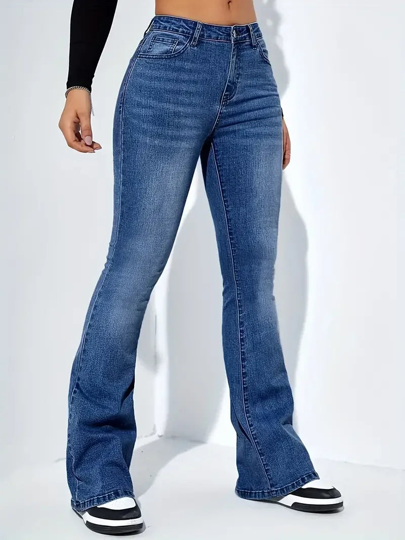 Denim High-Waist Flared Jeans