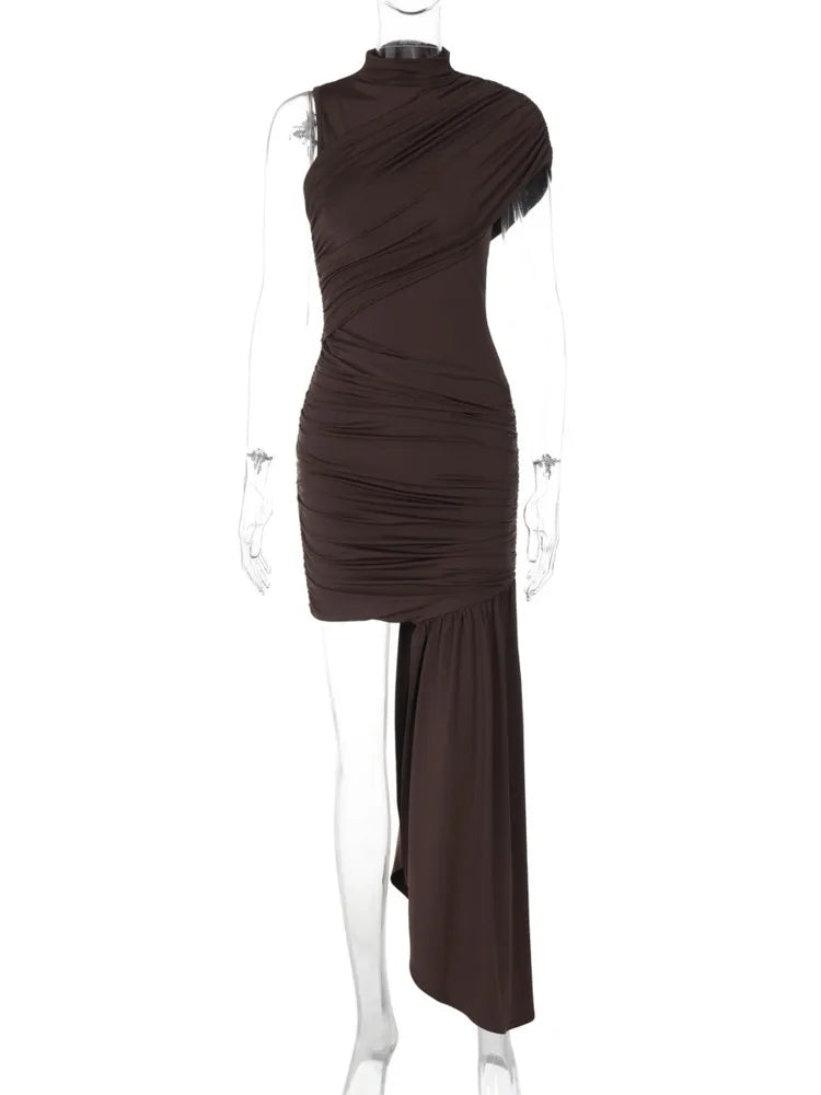 Ruched Sleeveless Mini Dress