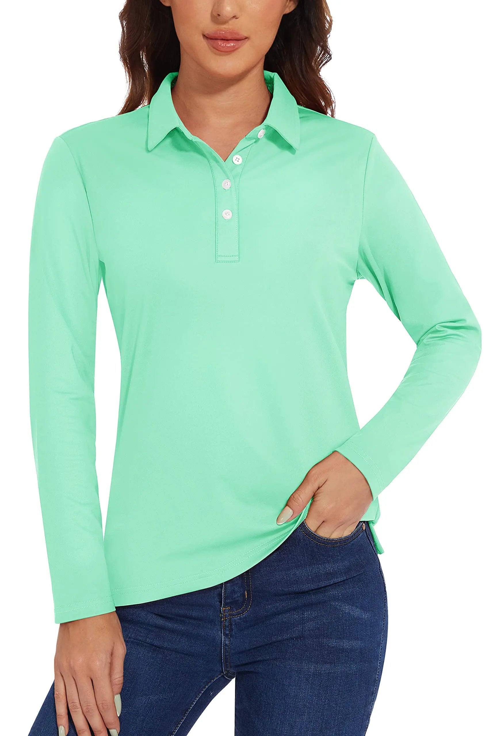 UPF 50+ Long-Sleeve Golf Polo