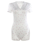 Floral Button-Front Romper
