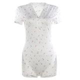 Floral Button-Front Romper