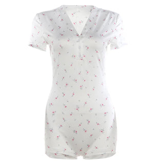 Floral Button-Front Romper