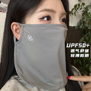 2026 New Summer Ice Silk Sunscreen Mask for Women, Thin, Breathable, UV Resistant, Cycling Neck Protection, Sunshade Veil