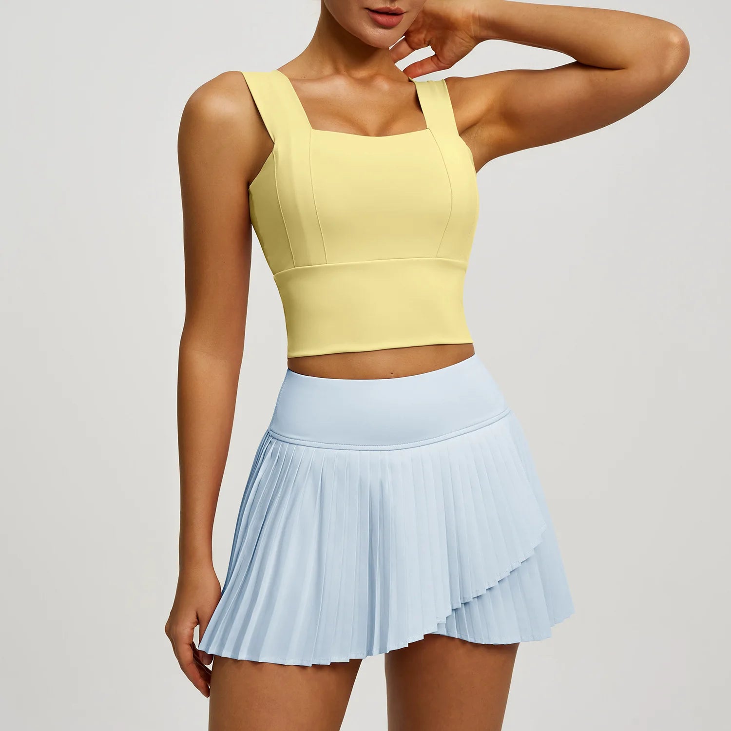 Aurelia Sun Sports Bra & Tennis Skort Set – Blue – image 11