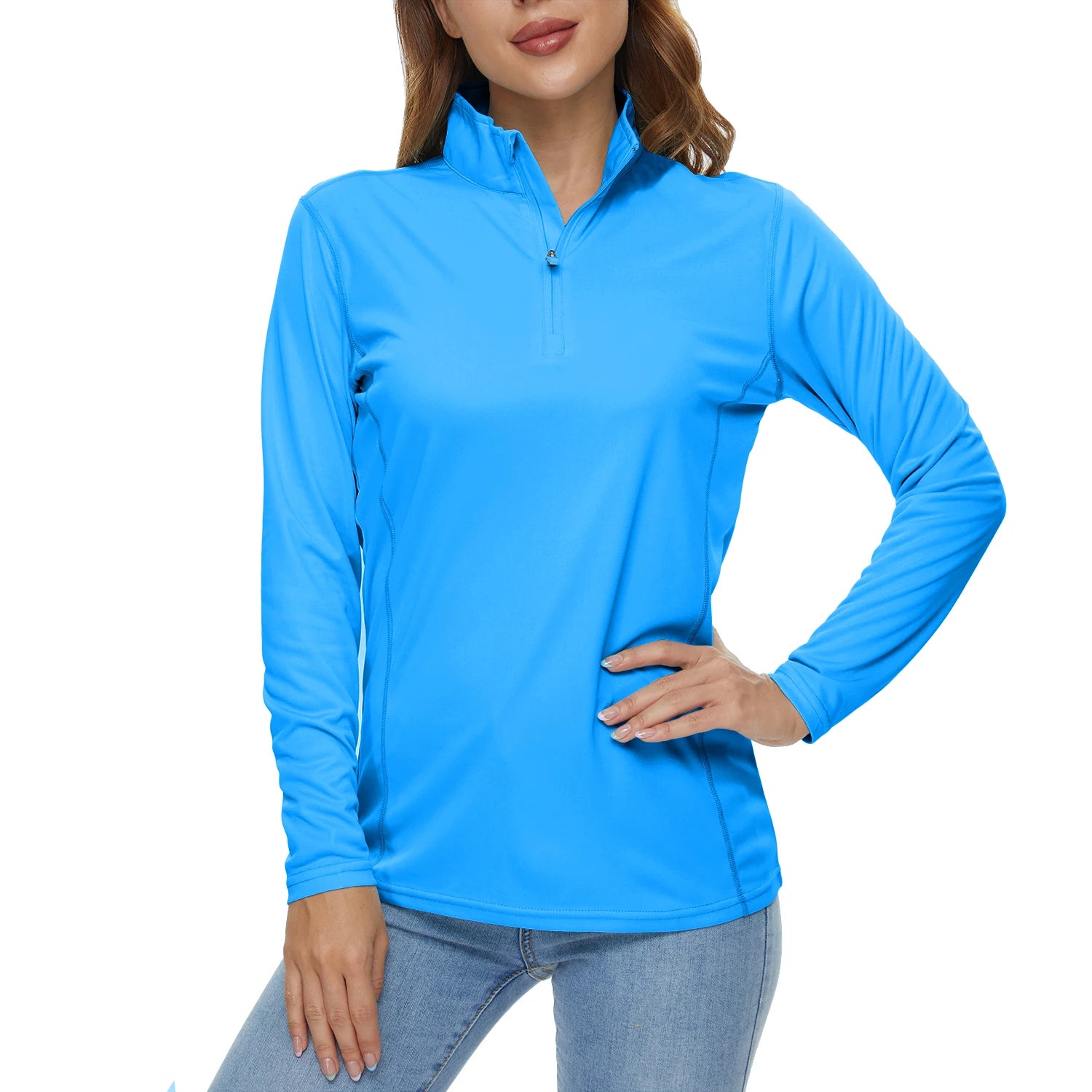 TACVASEN UPF50+ Sneldrogende prestatie-T-shirts met lange mouwen Dameszonbescherming Hardlopen Wandelen Vissen T-shirts Tops Outdoor