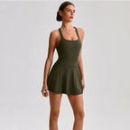 Aurelia Sun Crossback Bra & Tennis Skort Set – Olive Green – image 2