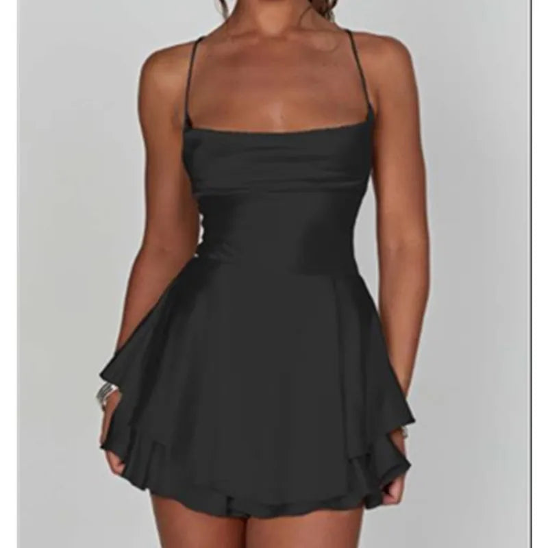 Luna Satin-Look Sleeveless Romper