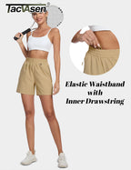 TACVASEN Women's 5" Hiking Cargo Shorts UPF 50+ Quick Dry Lightweight Golf Athletic Casual Summer Shorts with 3 Pockets Elastic