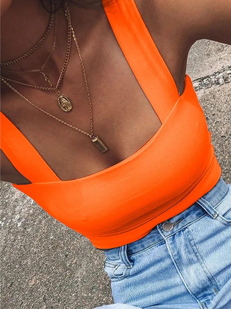 Square-Neck Backless Crop Tank