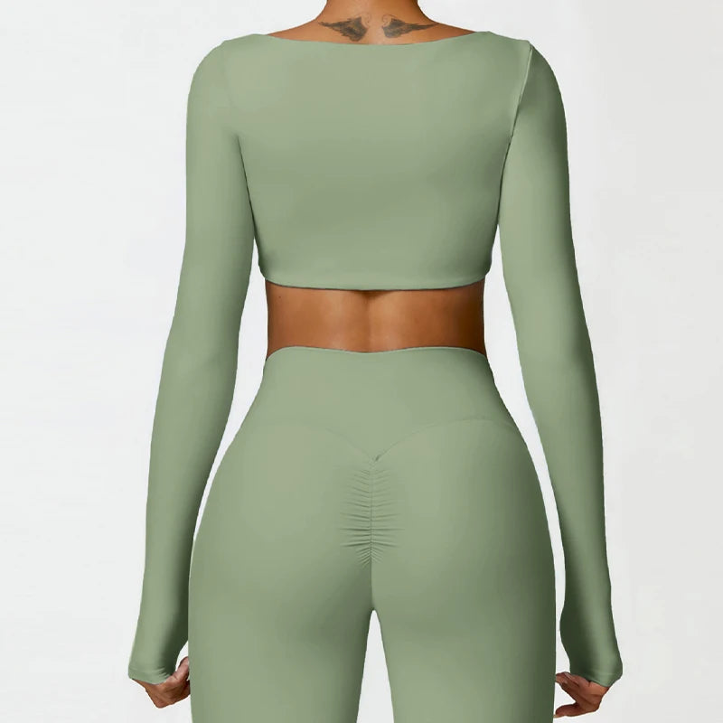 Square-Neck Long-Sleeve Training Top