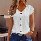 Ruffle V-Neck T-Shirt