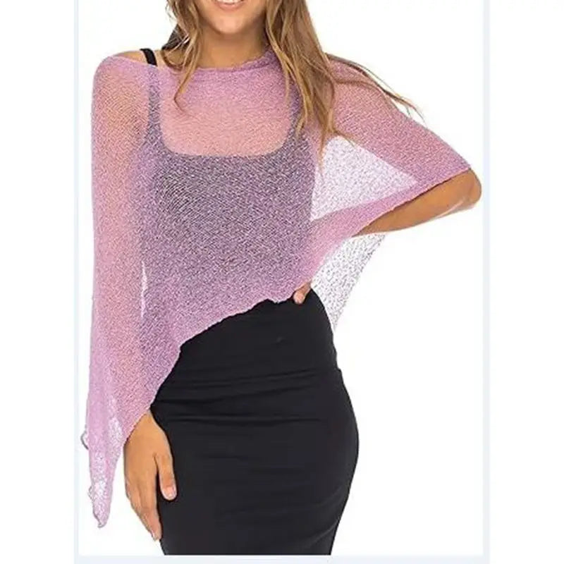 Open-Knit Asymmetric Beach Cover-Up