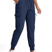 TACVASEN Women's Quick Dry Waterproof Cargo Pants Lightweight UPF 50 Athletic Jogger Pants Travel Hiking Pants Velcro Pockets