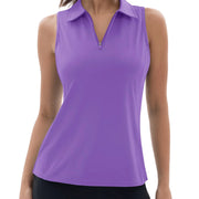TACVASEN UPF50+ Quick Dry Polo Shirts Womens Summer Golf Sleeveless Workout Tees Sun UV Protection Outdoor Fitness Gym Tank Tops