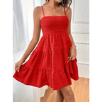 Smocked Tiered Swing Mini Dress