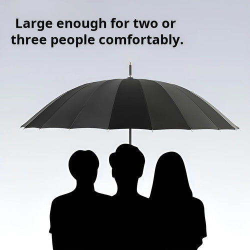 24-rib Long Handle Automatic Umbrella Long Handle Business Umbrella for Men Integrated Button Large Wind-Resistant Umbrella Para