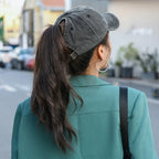 Washed High Ponytail Baseball Cap