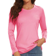 TACVASEN Summer UPF 50+ Long Sleeve Quick Dry High Elastic T-shirts Womens UV/Sun Protection Tee Shirts Hiking Swim Tops Outdoor