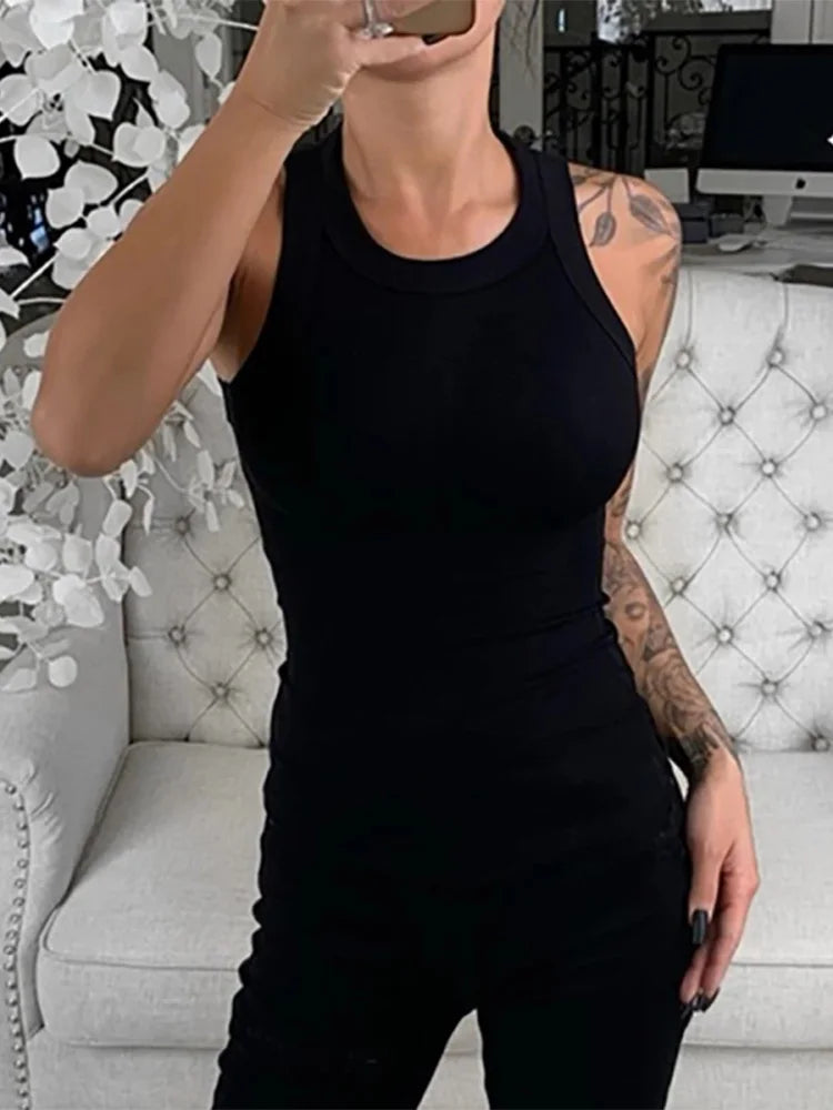 Ribbed Crew-Neck Tank