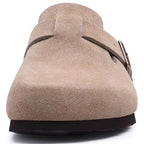 Suede-Look Cork Footbed Clogs