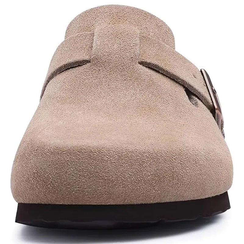 Suede-Look Cork Footbed Clogs