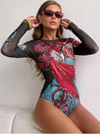 Long-Sleeve High-Waist Bikini Set