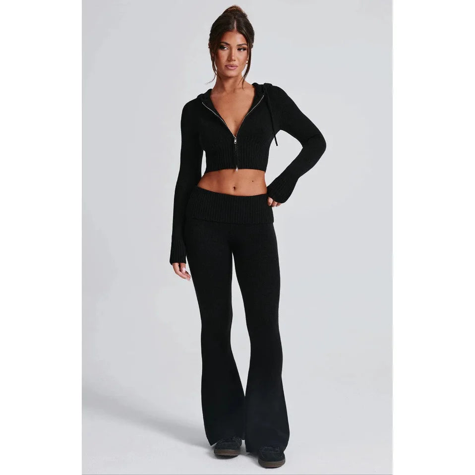 Knit Zip Hoodie & Pants Set
