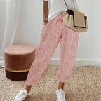 Striped Drawstring Wide-Leg Pants
