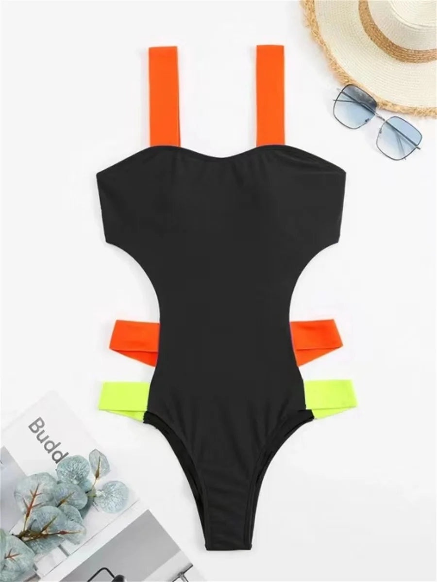 Aurelia Sun Contrast Strap Cut-Out Swimsuit – Black – Style 1 – image 5