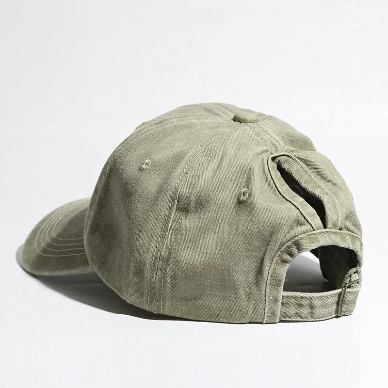 Washed High Ponytail Baseball Cap