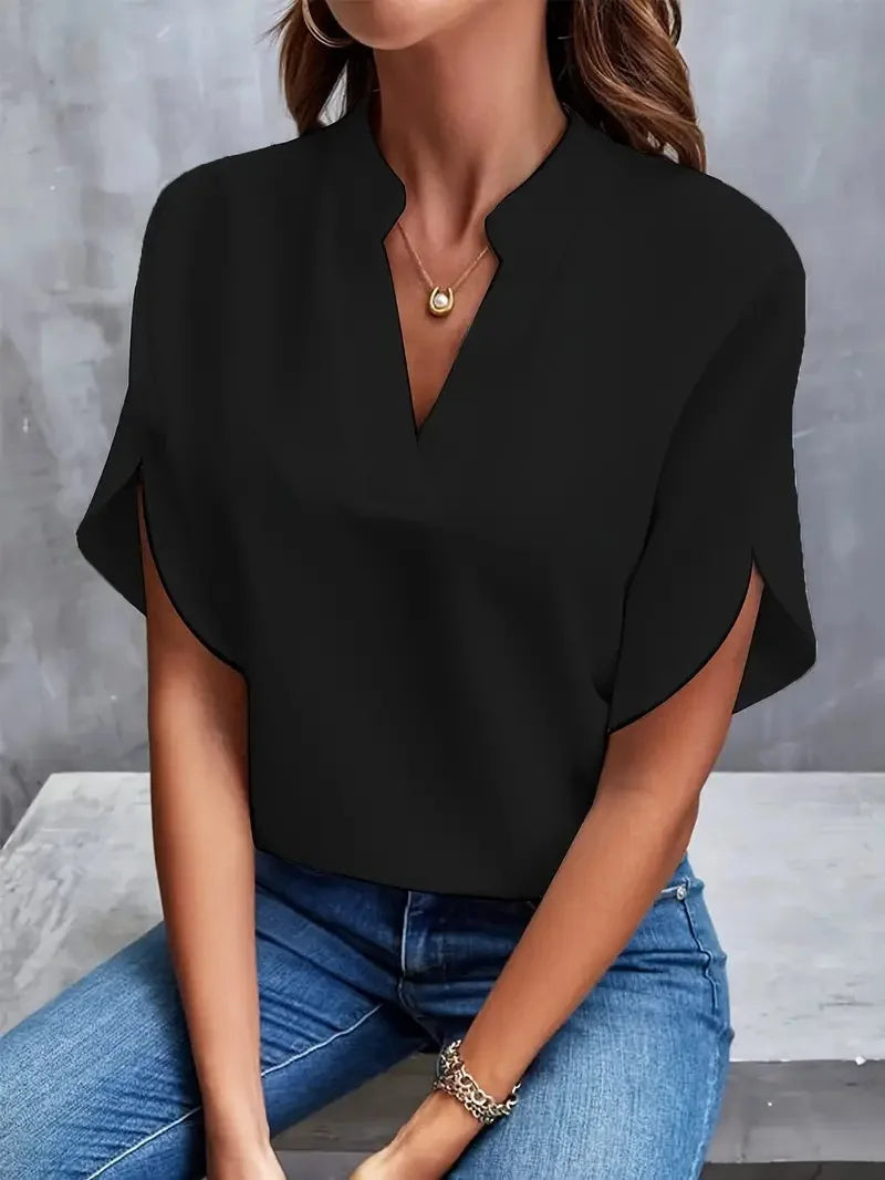 V-Neck Relaxed Blouse