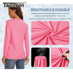 TACVASEN Summer UPF 50+ Long Sleeve Quick Dry High Elastic T-shirts Womens UV/Sun Protection Tee Shirts Hiking Swim Tops Outdoor