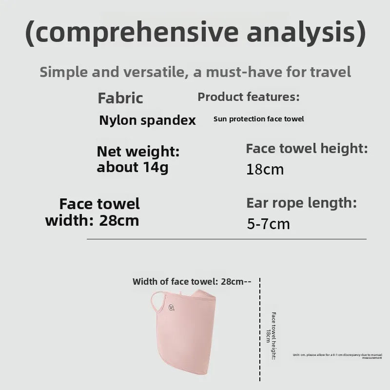 2026 New Summer Ice Silk Sunscreen Mask for Women, Thin, Breathable, UV Resistant, Cycling Neck Protection, Sunshade Veil