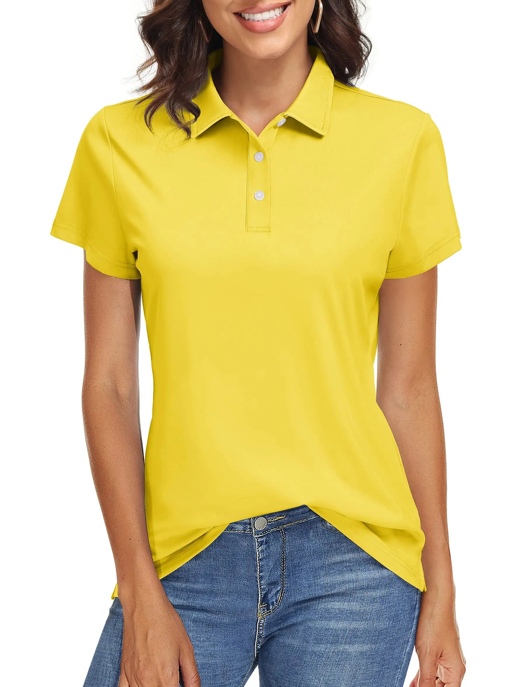 TACVASEN UPF 50+ Short Sleeve Golf Polos Shirts High Elastic Womens Sun Protection T-shirts Quick Dry Workout Tee Pullover Tops