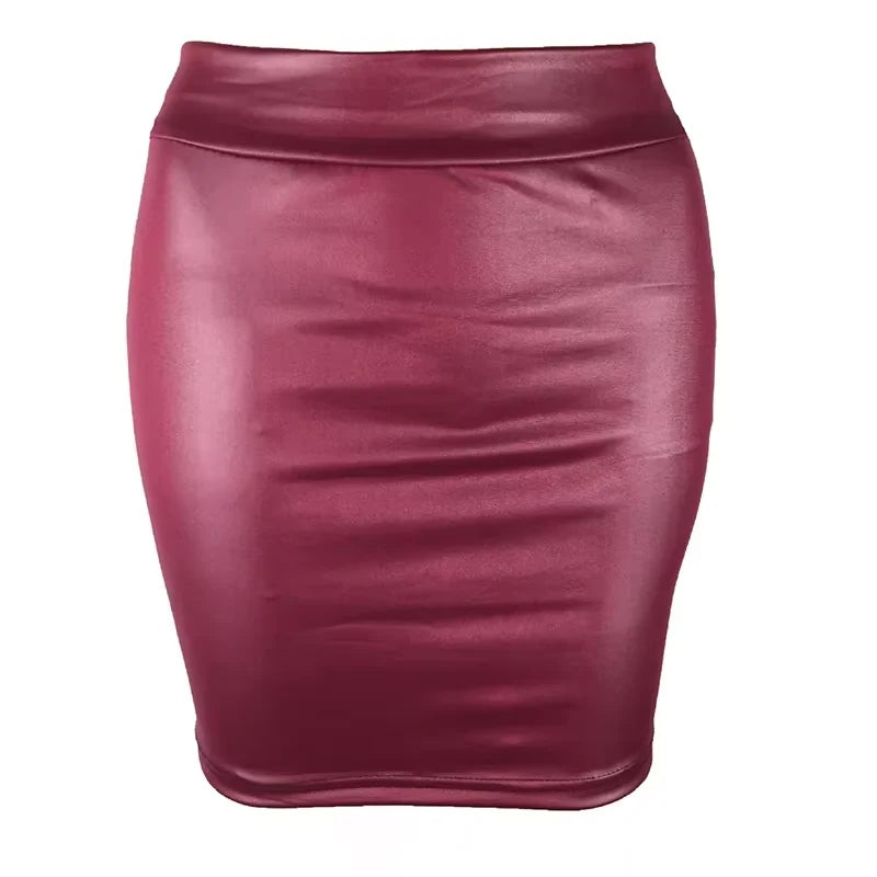 Matte Faux-Leather Mini Skirt