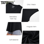 TACVASEN Women's Tank Tops Soft Loose Casual Flowy Basic Sleeveless Summer V Neck Tee Shirts Camisole Running Outfits Clothes