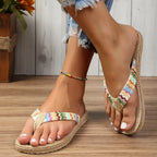 Ethnic Print Flat Flip-Flops