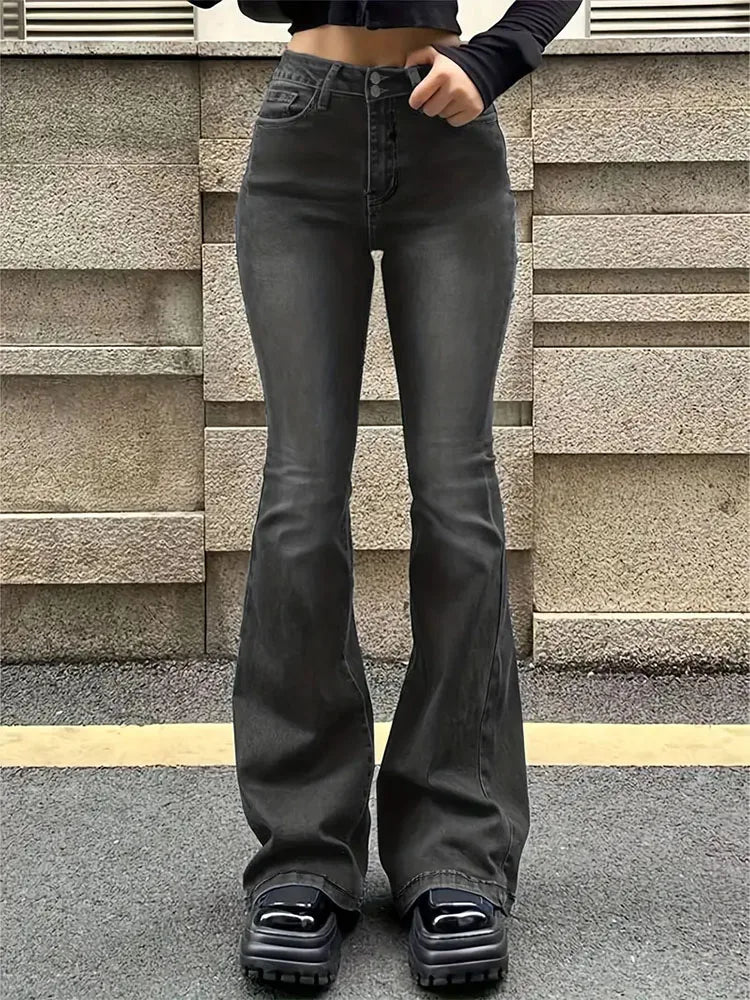 Denim High-Waist Flared Jeans