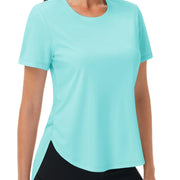 TACVASEN UPF 50+ Workout Tops for Women Short Sleeve Sun Protection Quick Dry Wicking T Shirt Summer Yoga Athletic Running Gym