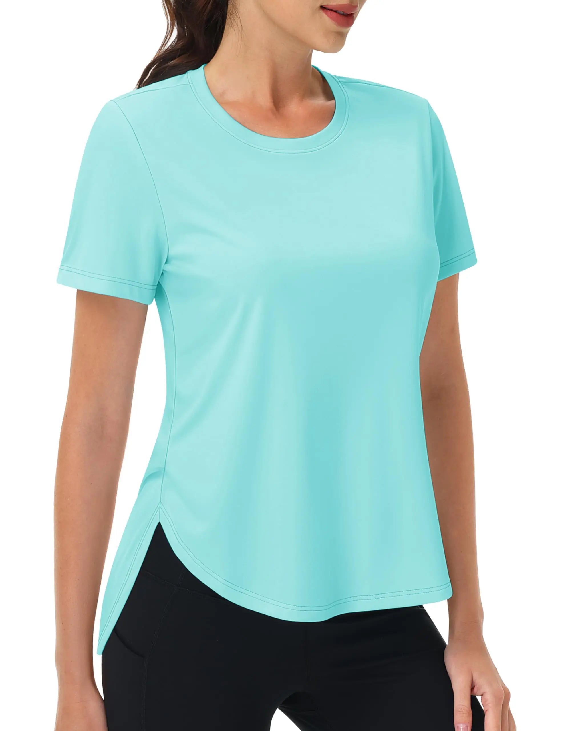 TACVASEN UPF 50+ Workout Tops for Women Short Sleeve Sun Protection Quick Dry Wicking T Shirt Summer Yoga Athletic Running Gym